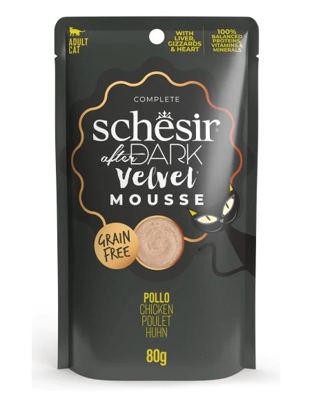 SCHESIR AFTER DARK VELVET MOUSSE POLLO EN PATÉ PARA GATOS (12 UNIDADES) - 12 X 80 GR 12 X 80 GR - 2