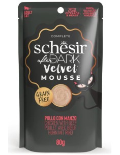 SCHESIR AFTER DARK VELVET MOUSSE POLLO Y TERNERA EN PATÉ PARA GATOS (12 UNIDADES) - 12 X 80 GR 12 X 80 GR - 2