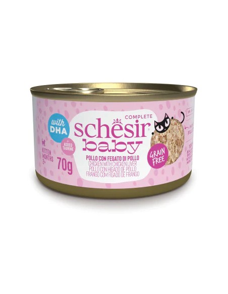 SCHESIR BABY FILETES POLLO CON HIGADO DE POLLO EN CALDO PARA GATITOS (12 UNIDADES) - 12 X 70 GR 12 X 70 GR - 2
