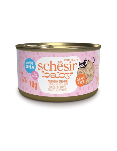 SCHESIR BABY FILETES POLLO CON SALMÓN EN CALDO PARA GATITOS (12 UNIDADES) - 12 X 70 GR 12 X 70 GR - 2