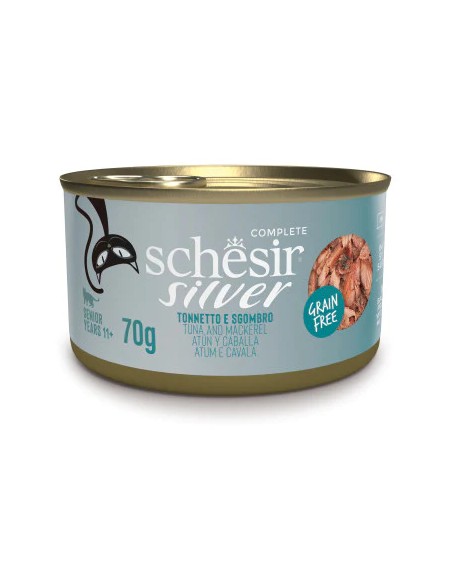 SCHESIR SILVER FILETES ATÚN Y CABALLA EN CALDO PARA GATOS (12 UNIDADES) - 12 X 70 GR 12 X 70 GR - 2