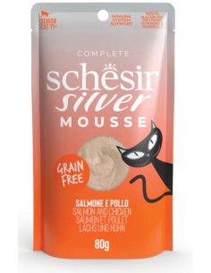 SCHESIR SILVER MOUSSE SALMON Y POLLO PARA GATOS (12 UNIDADES) - 12 X 80 GR 12 X 80 GR - 2