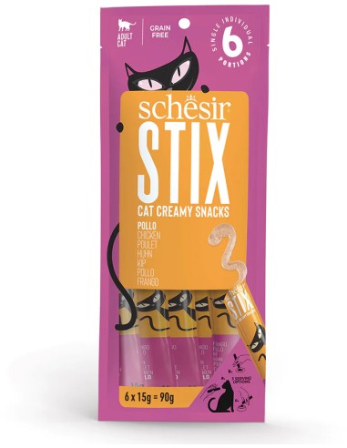 SCHESIR STIX SNACK CREAMY POLLO PARA GATOS - 12 X 6 X 15 GR 12 X 6 X 15 GR - 2