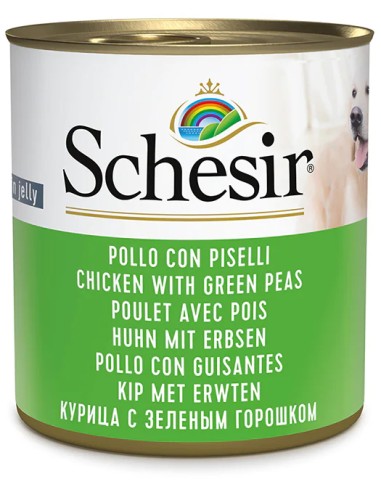 SCHESIR POLLO Y GUISANTE EN GELATINA PARA PERROS (16 UNIDADES) - 16 X 285 GR 16 X 285 GR - 2