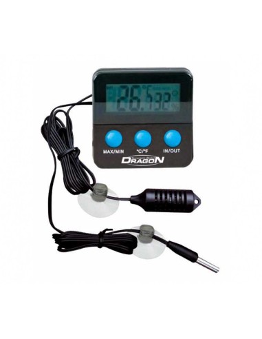 DRAGON TERRARISTIK TERMÓMETRO E HIGRÓMETRO DIGITAL CON SENSOR RESISTENTE AL AGUA TH-61