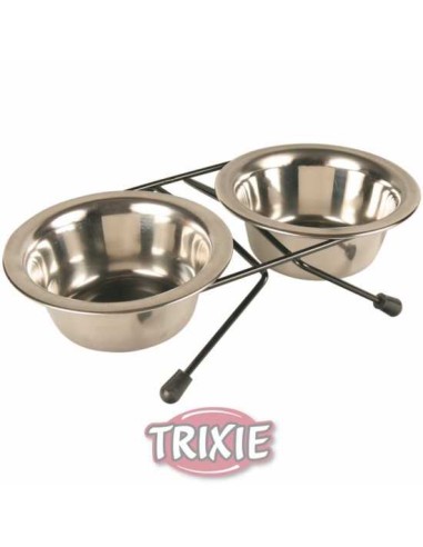 TRIXIE SET COMEDEROS ACERO INOX Ø10 CM / 2 X 0.2 L Ø12 CM / 2 X 0.45 L Ø15 CM / 2 X 0.75 L Ø20 CM / 2 X 1.8 L Ø24 CM / 2 X - 2