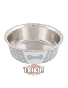 TRIXIE COMEDERO ACERO INOX SILICONA BLANCO / GRIS 0.4 L / Ø14 CM - 2