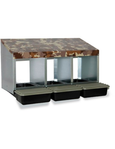 GAUN PONEDERO CAMUFLAJE PARA GALLINAS CON CUBETA - 3 DEPARTAMENTO 