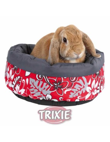 TRIXIE CAMA SUAVE FLOWER ROJO / GRIS Ø35 CM - 2