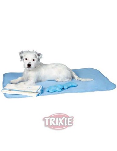 TRIXIE KIT CACHORROS: MANTA, 2 JUGUETES Y TOALLA AZUL - 2
