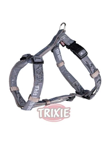 TRIXIE ARNÉS MODERN ART THIS BOSS GRIS S-M (40-65 CM / 15 MM) - 2