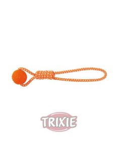 TRIXIE PELOTA CON CUERDA NARANJA NARANJA / BLANCO Ø6 CM / 42 CM - 2