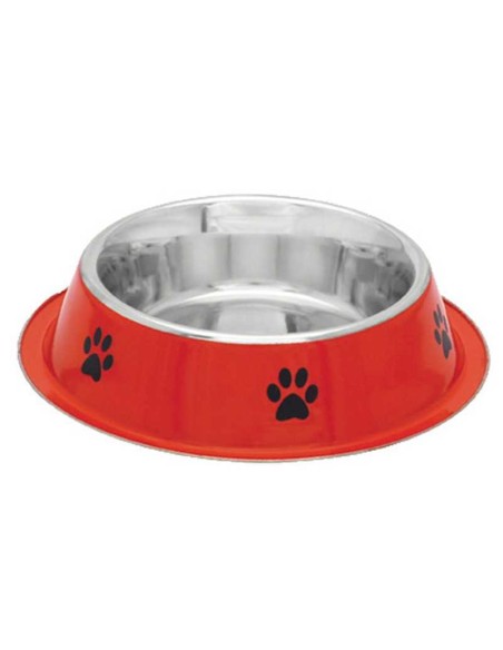 PETIPOP COMEDERO / BEBEDERO ACERO HUELLAS ROJO - 4