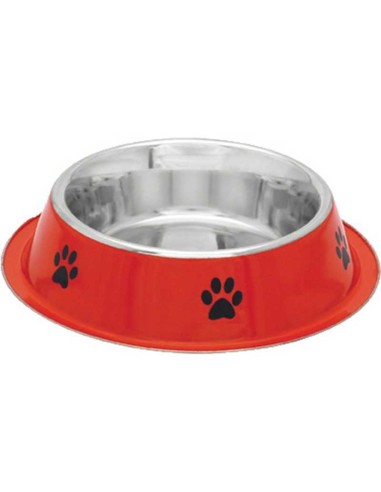 PETIPOP COMEDERO / BEBEDERO ACERO HUELLAS ROJO - 5