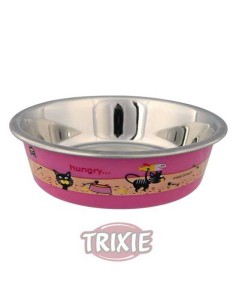 TRIXIE COMEDERO ACERO INOX GATO CUBIERTO PLÁSTICO Ø12 CM / 225 ML - 2 2