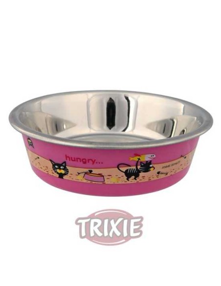 TRIXIE COMEDERO ACERO INOX GATO CUBIERTO PLÁSTICO Ø12 CM / 225 ML - 3