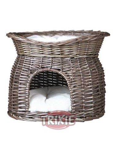 TRIXIE CUEVA MIMBRE CON CAMA SUPERIOR GRIS 54 X 43 X 37 CM - 2