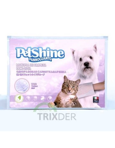 PETSHINE MANOPLA DE LIMPIEZA CON TALCO