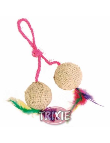TRIXIE PELOTAS YUTE RELLENAS CATNIP CON CUERDA Ø4 5 CM - 2