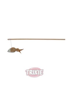 TRIXIE VARITA JUEGO MADERA RATÓN Y PLUMAS 50 CM - 2