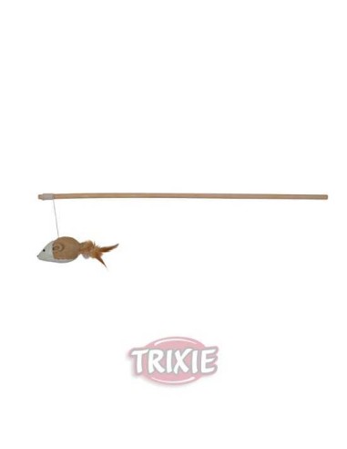 TRIXIE VARITA JUEGO MADERA RATÓN Y PLUMAS 50 CM - 2