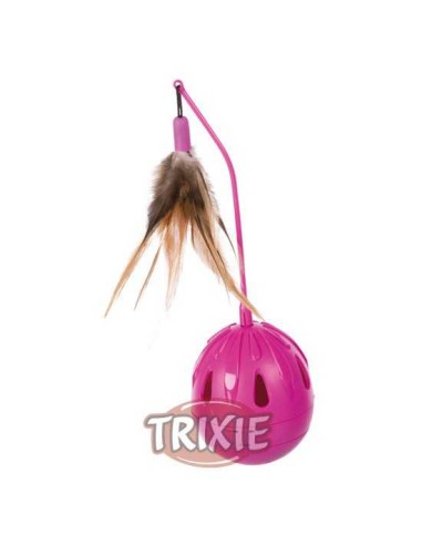 TRIXIE HUEVO POP-UP CON PLUMAS DE PLÁSTICO FUCSIA Ø7 X 24 CM - 2