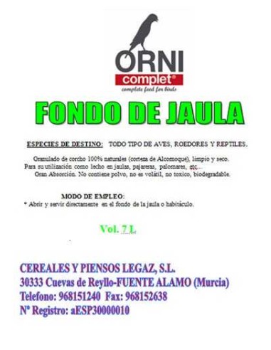 ORNI COMPLET FONDO DE JAULA 25 LITROS - 2