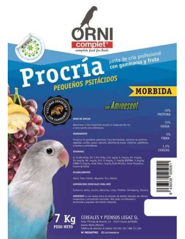 ORNI COMPLET PROCRÍA PEQUEÑOS PSITÁCIDOS 4 KG 800 GR 7 KG - 2