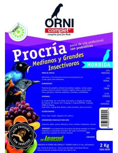 ORNI COMPLET PROCRÍA MEDIANOS Y GRANDES INSECTÍVOROS 2 KG 800 GR - 2