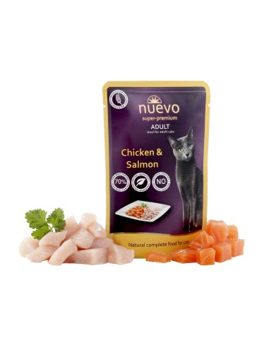 NUEVO ADULTO SALMÓN Y POLLO PARA GATOS - 85 GR 1 UNIDAD 4 UNIDADES 8 UNIDADES 16 UNIDAD - 2