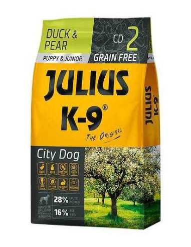 JULIUS K-9 CITY DOG PUPPY AND JUNIOR PATO Y PERA 10 KG 340 GR - 2