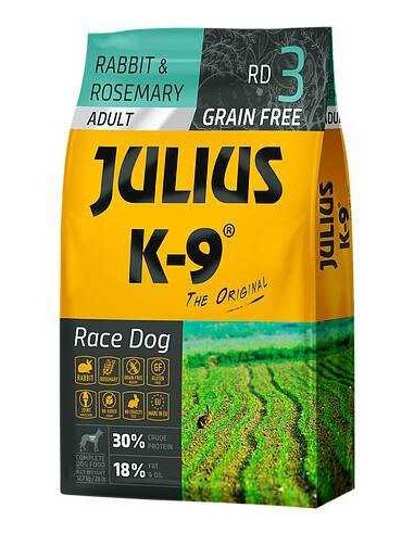 JULIUS K-9 RACE DOG ADULTO CONEJO Y ROMERO 10 KG 340 GR - 2