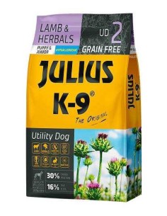 JULIUS K-9 UTILITY DOG PUPPY AND JUNIOR CORDERO Y HIERBAS 3 KG 10 KG 340 GR - 2
