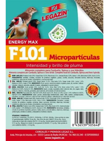 LEGAZÍN PIENSO F101 MICROPARTÍCULAS 4 KG 800 GR - 2
