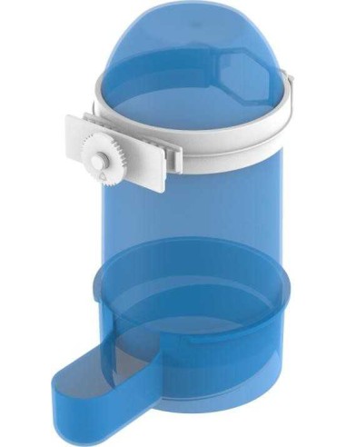 COPELE COMEDERO / BEBEDERO CON SOPORTE PARA AVES - 800 ML BLANCO AZUL - 2