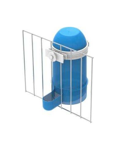 COPELE COMEDERO / BEBEDERO CON SOPORTE PARA AVES - 800 ML BLANCO AZUL - 3