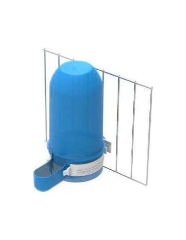 COPELE COMEDERO / BEBEDERO CON SOPORTE PARA AVES - 800 ML BLANCO AZUL - 4
