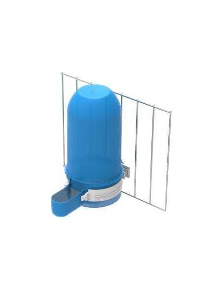 COPELE COMEDERO / BEBEDERO CON SOPORTE PARA AVES - 800 ML BLANCO AZUL - 4