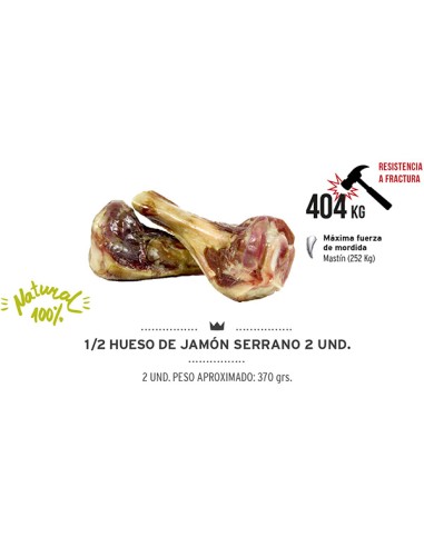 MEDITERRANEAN NATURAL MEDIO HUESO DE JAMÓN - 370 GR (2 UNIDADES) 370 GR - 2