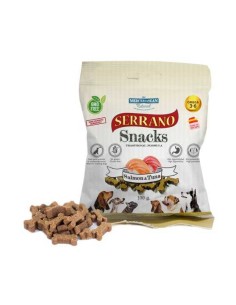 MEDITERRANEAN NATURAL SERRANO SNACKS SALMÓN Y ATÚN PARA PERROS - 85 GR 1 UNIDAD PACK 25 UNIDADES
