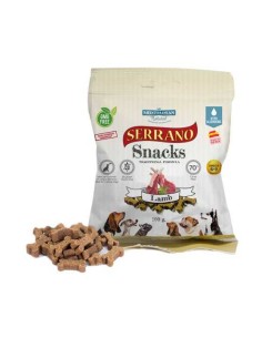 MEDITERRANEAN NATURAL SERRANO SNACKS CORDERO PARA PERROS - 85 GR 1 UNIDAD PACK 25 UNIDADES