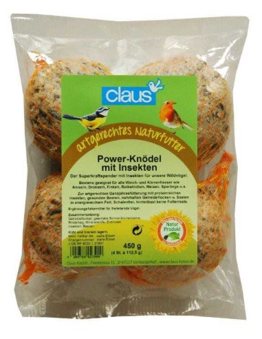 CLAUS BOLAS DE GRASA POWER-KNÖDEL, CON INSECTOS (4 UNIDADES) - 2