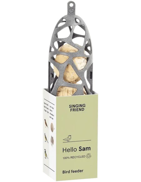 FAUNA PORTA-BOLAS DE GRASA PAJAROS SAM PLÁSTICO RECICLADO - 5