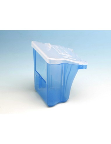 MOLDES AVE COMEDERO TULIPA PESTAÑA AZUL TAPADERA TRANSPARENTE 