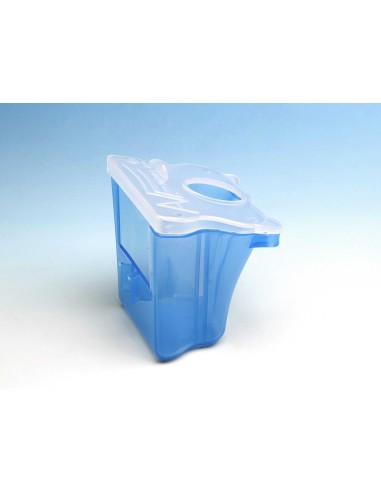 MOLDES AVE COMEDERO TULIPA PESTAÑA AZUL TAPA TRANSPARENTE ORIFICIO 