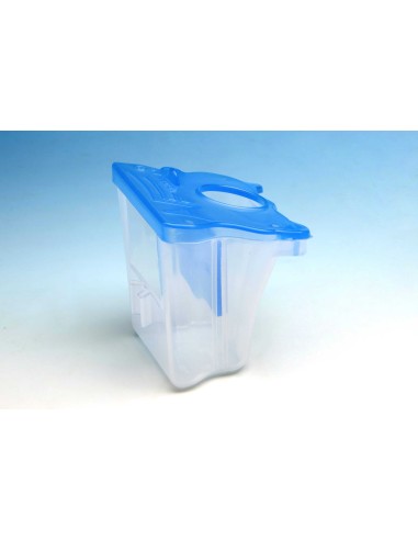 MOLDES AVE COMEDERO TULIPA PESTAÑA TAPADERA AZUL CON ORIFICIO 