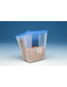 MOLDES AVE COMEDERO TULIPA PESTAÑA TAPADERA AZUL CON ORIFICIO  2