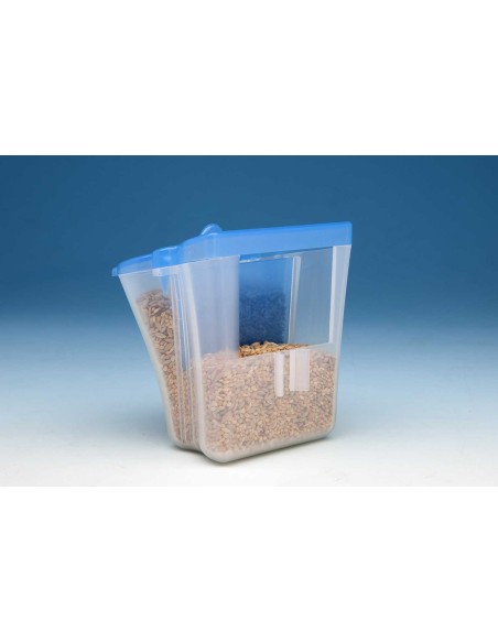 MOLDES AVE COMEDERO TULIPA PESTAÑA TAPADERA AZUL CON ORIFICIO  - 2