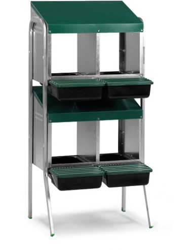 GAUN PONEDERO CON CUBETA Y PATAS 2 PISOS - 4 DEPARTAMENTOS 