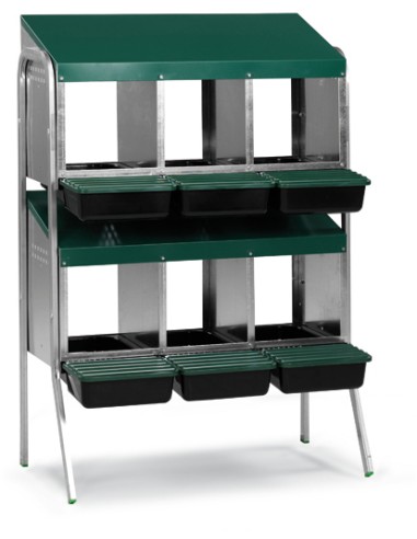 GAUN PONEDERO CON CUBETA Y PATAS - 6 DEPARTAMENTOS 